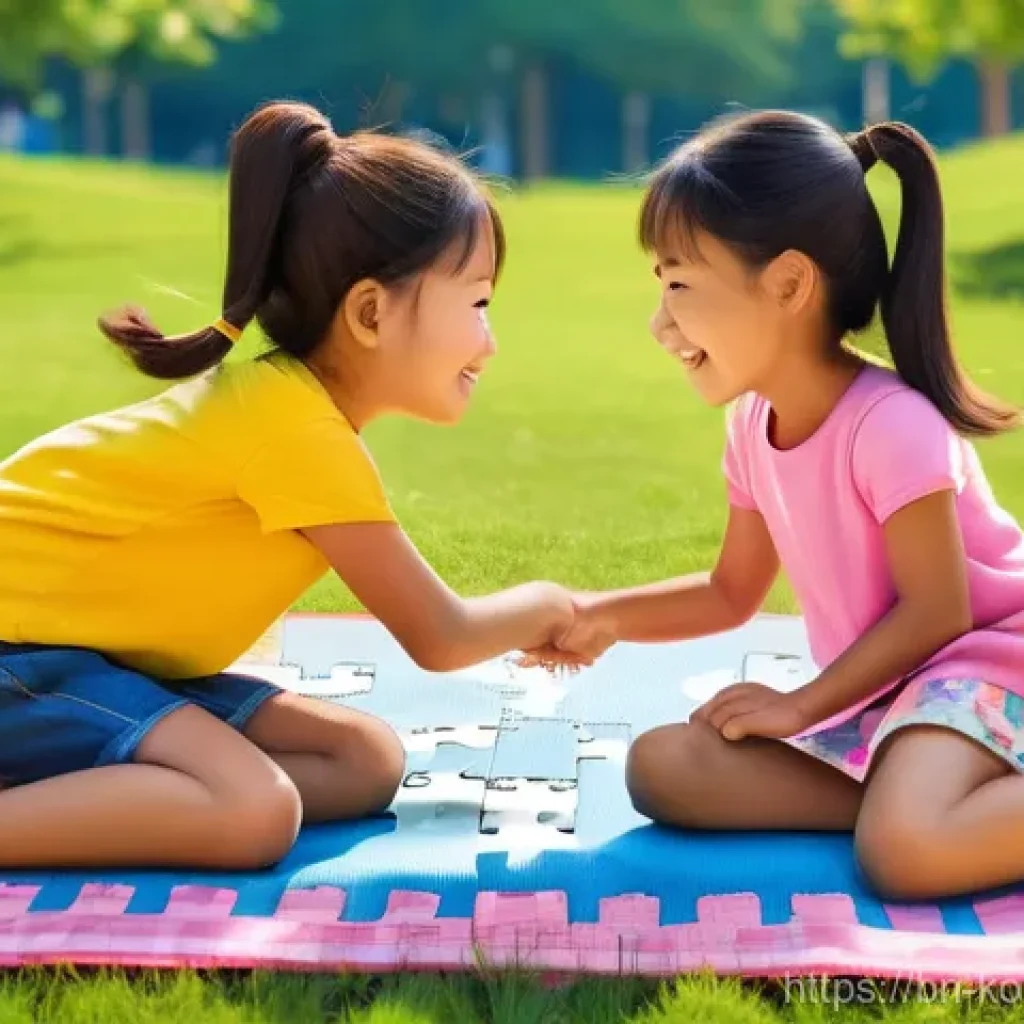 콩순이의 팬 연령층 분석 - **Prompt:** A vibrant and cheerful illustration depicting Kong Suni, a young girl with her distincti...