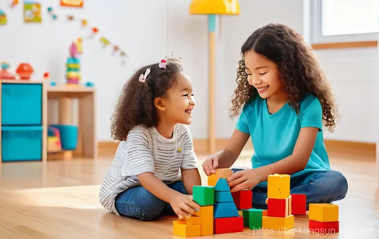 콩순이 에피소드 주제별 정리 - **Prompt:** A vibrant and cheerful scene in a sunny children's playroom, featuring Kong Suni, a happ...